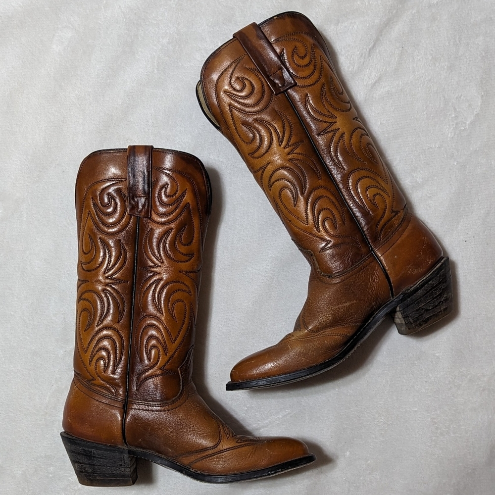 ~~SOLD~~Texas Brand Leather Boots - Picture 1 of 7